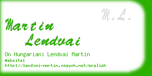 martin lendvai business card